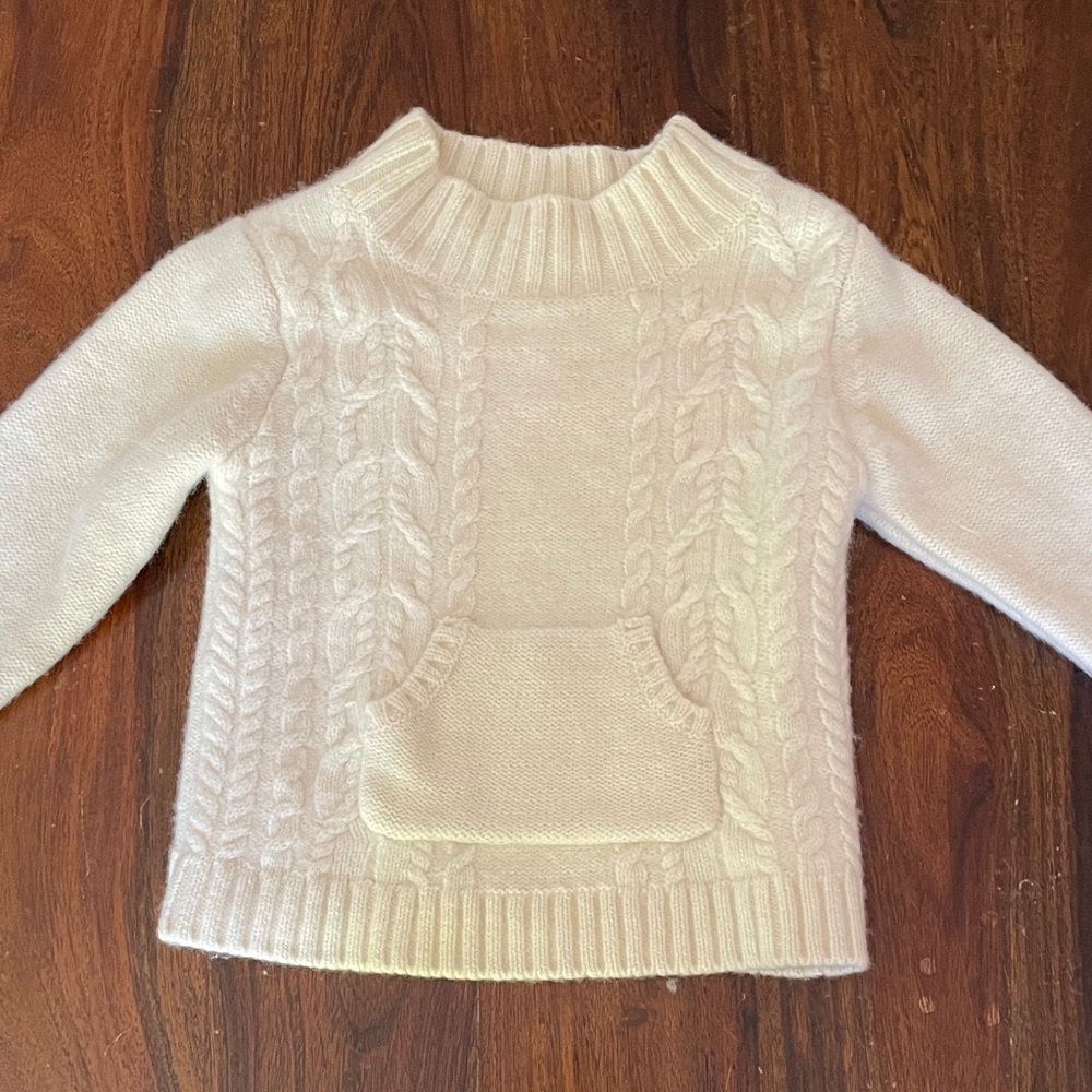 Jacadi Cream Cable-Knit Pullover with Front Pocket 24M